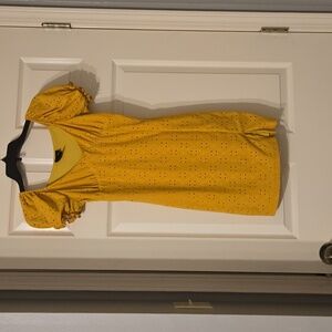 Rue21 Yellow Mini Dress with Puff Sleeves